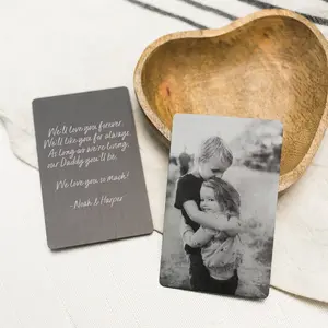 Personalized Photo Aluminum Card - Custom Engraved Office Stationery Wallet Insert, High-Res Print, Scratch-Proof, Durable Keepsake, Sentimental Gift for Dad (Father's Day, Birthday)