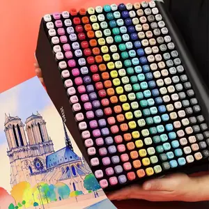 Alcohol Based Marker Set 262 168 120 Colors for Drawing High Saturation Quick Dry Waterproof Ideal for Anime Art Natural Landscapes Fashion Illustration Great Gift for Halloween Christmas New Year