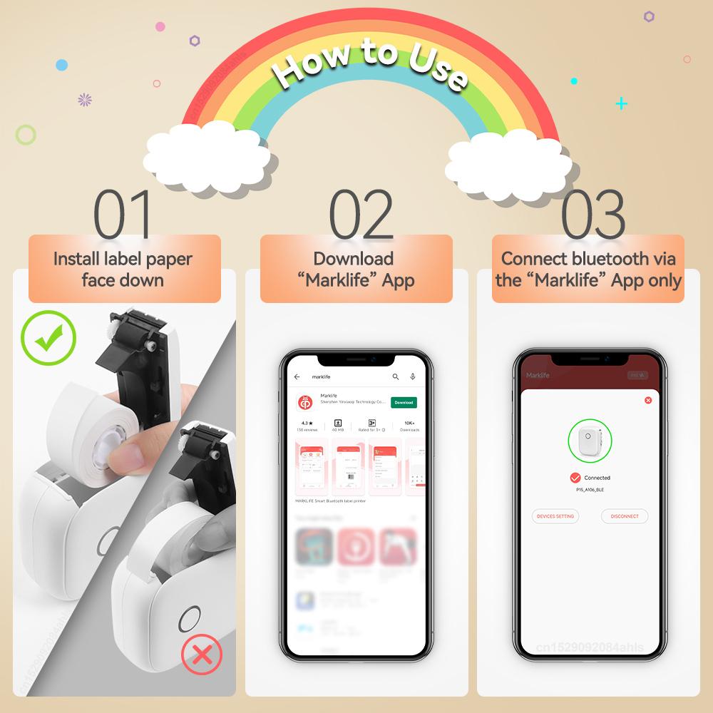 Portable P12 Mini Label Printer