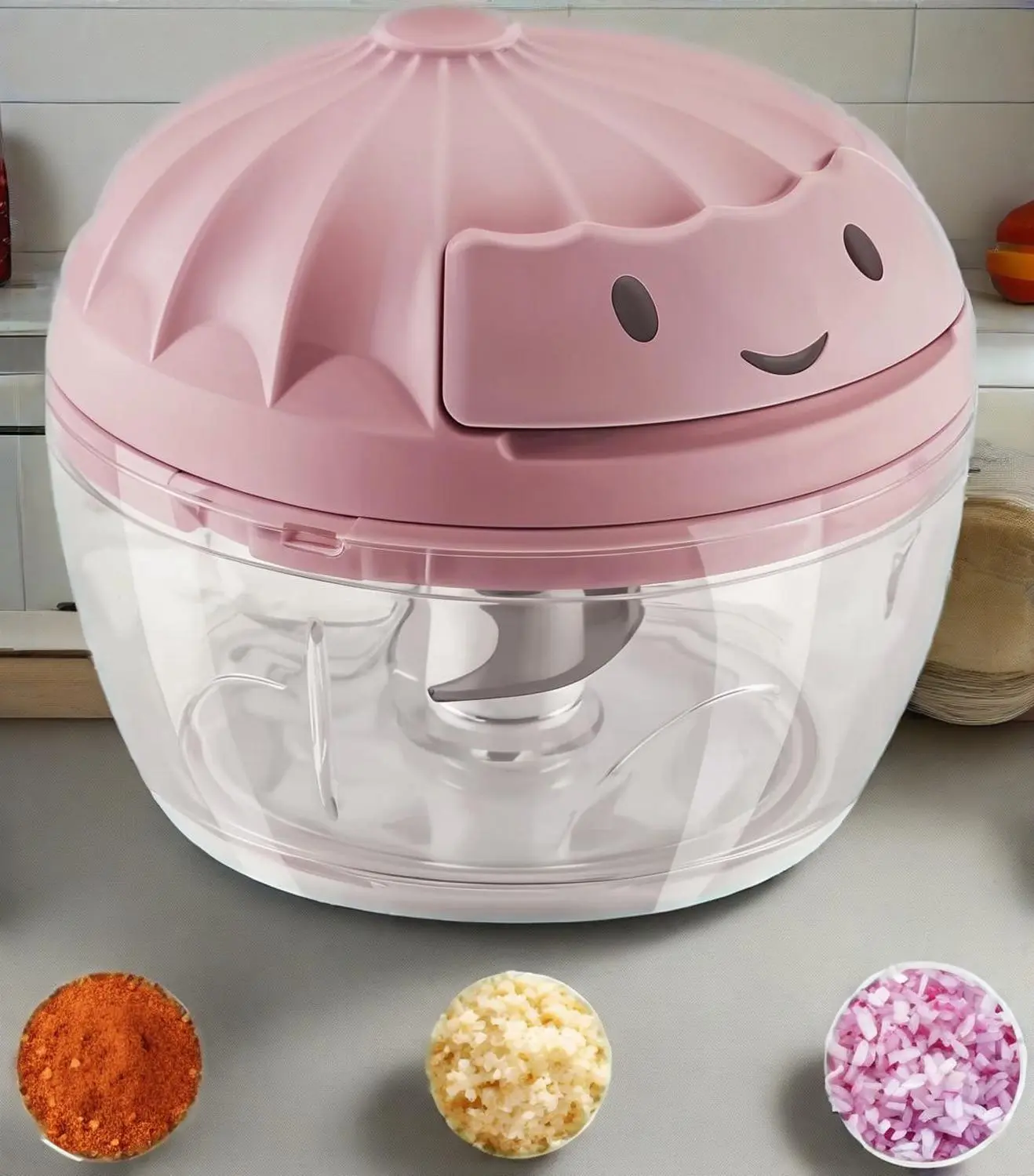 Vegetable manual slicer onion slicer garlic slicer vegetable grinder with container vegetable slicer 160ML
