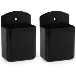 2 Pcs Remote Control Holder Wall Mount, TV Controller Holder, Self Adhesive Remote Holder, Wall Pen Holder Storage Accessories for Home Office School(Black) Huayikeji