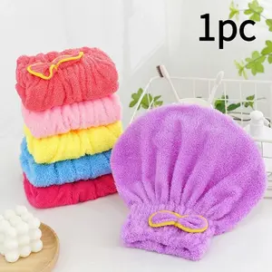 1 piece of women's quick-drying hair cap, chef hat design with pink bow, soft microfiber shower cap, quick hair drying, headscarf head wrap, women's towel wrap, towel cap, Lightweight soft towel, Hair Turban Towel, bathroom essential accessory