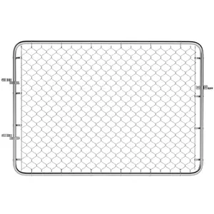 Outsunny Garden Gate Chain Link Fence Gate, Galvanized Steel Garden Door for Yard Entrance Way, 26"-47" W x 6' H, Silver
