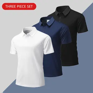 Men's 3-Pack Classic Polo Shirt - Breathable Moisture Absorbing Fabric, Essential for Workplace, Golf and Everyday Casual Wear