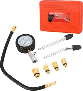 Nilight 8PCS Petrol Gas Engine Cylinder Compression Tester Kit, 0-300 PSI Pressure Gauge Automotive Car Repair Tool for Cars, Trucks, Motorcycles, Vehicle