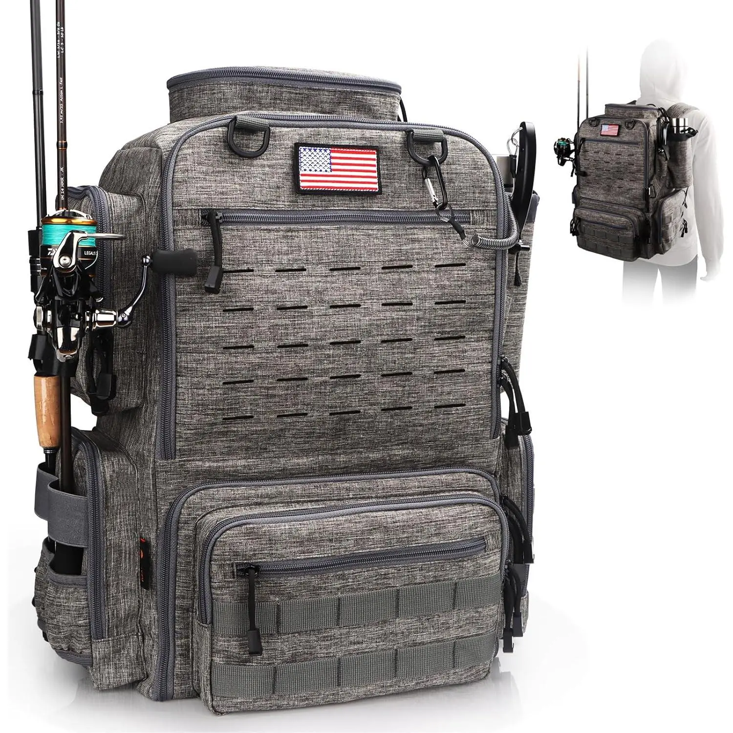 Fishing Backpack, Fishing Tackle Backpack with Rod Holders for 4 Boxes (Box Not Included) 45L Fishing Gear, Ideal for Men and Women Tackle Box Bag (Storm Gray) - TikTok Shop Fishing Backpack, Fishing Tackle Backpack with Rod Holders for 4 Boxes (Box Not Included) 45L Fishing Gear, Ideal for Men and Women Tackle Box Bag (Storm Gray) - TikTok Shop