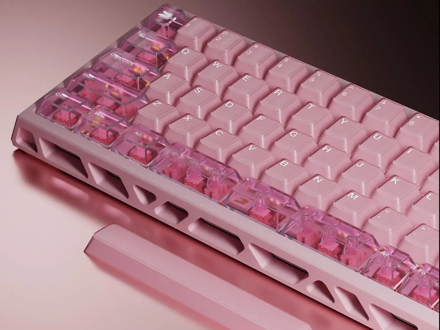 GATERON FORT68 Sakura HE Limited Edition Collaboration Mechanical Gaming Keyboard - Lighted, Magnetic Rebound, 3-Module DIY, GT68 Ultra PCB, RGB 3.0 Light Zone Glow, Optical Sync, Precise Split Keyset, Instant Rebound Tap, Real-Time Control