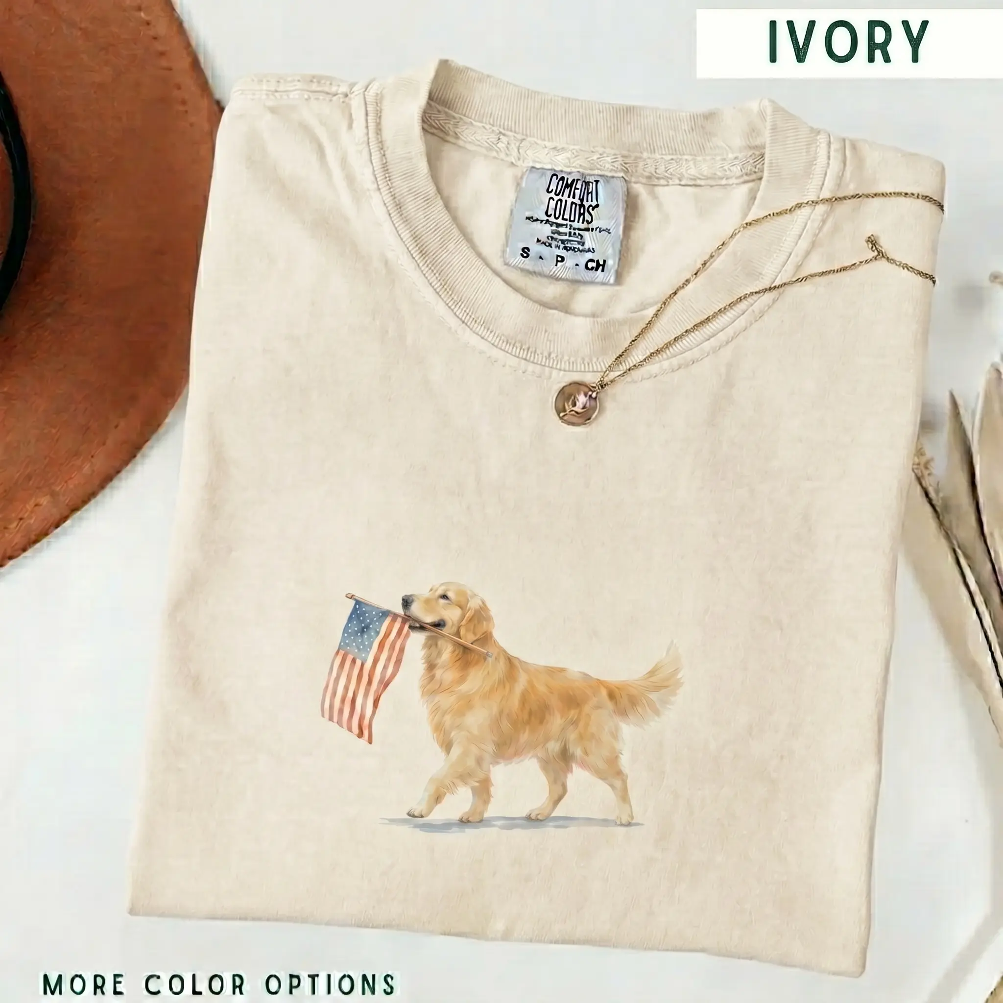 Golden Retriever Patriotic Shirt, American Flag Dog Tee, 4th of July Shirt, Memorial Day Dog Shirt, Golden Retriever Mom Gift, Dog Lover Shirt
