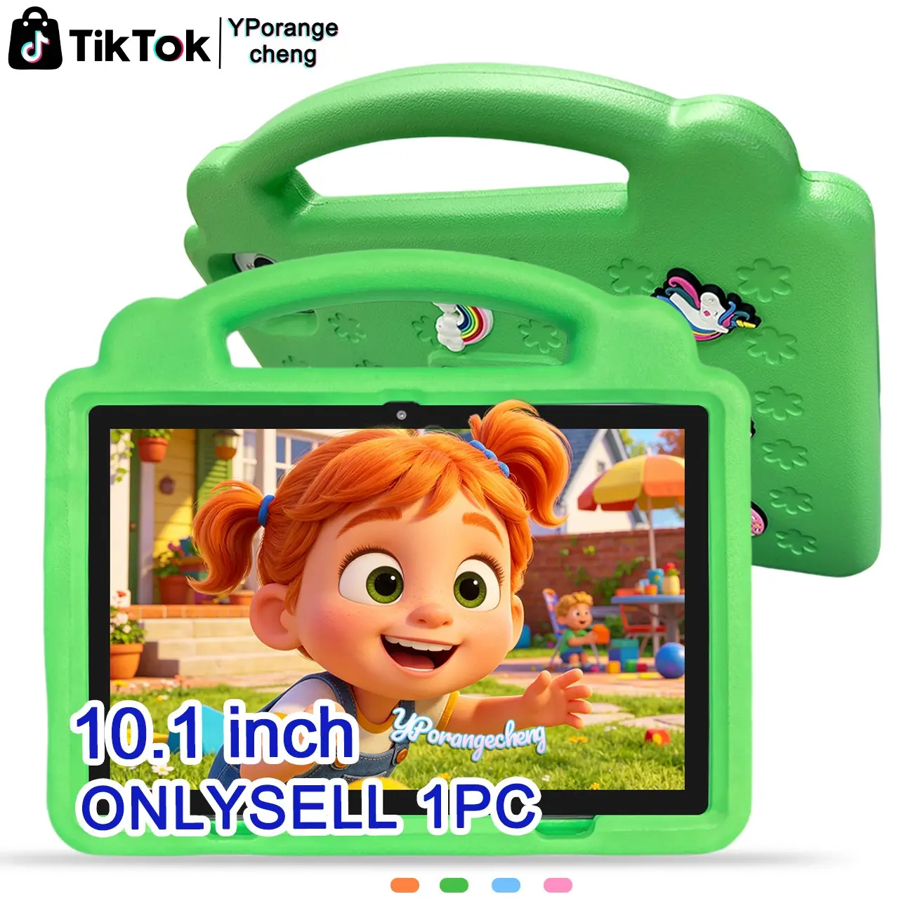 10.1-inch Children's Touchscreen Tablet PC | Anti-Drop Silicone Case with Stand, Parental Control + Education & Entertainment in One, Portable, Durable & Drop-Resistant, Social Toy, No Adapter, The Gift Kids Are Looking Forward To