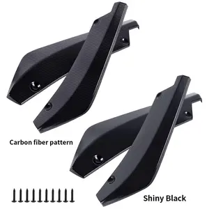 2-Piece Carbon Fiber Texture Car Rear Bumper Diffuser Lip Spoiler, Car Decoration, Universal Body Rear Wing Exterior Accessories, Ideal for Car Modification Enthusiasts, Universal Rear Underbody Decoration for All Car Models