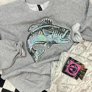 Iridescent Sequins Bass Fish Patch