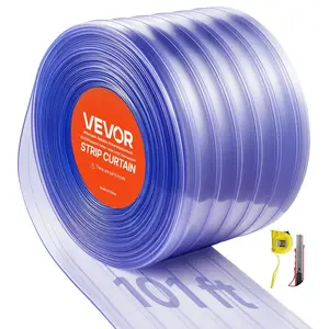 VEVOR Strip Curtain, 50' Lengthx 8 Widthx 0.08 Thickness, Clear PVC Smooth Curtain Strip Door Bulk Roll, Plastic Door Strips for Doorways of Supermarket, Garage, Warehouse, Barn, Pet Animal HouseVEVOR Super Brand Day