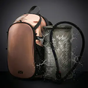 RaveBeetle Elytra Hydration Pack – Festival Backpack with Water Bladder (Holographic Mocha)