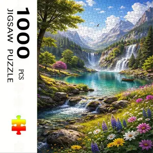1000 Piece River Scene Puzzle, Large Adult Family Interactive Toy, DIY Home Decor Brain Challenge, Festive Design, Durable Puzzle
