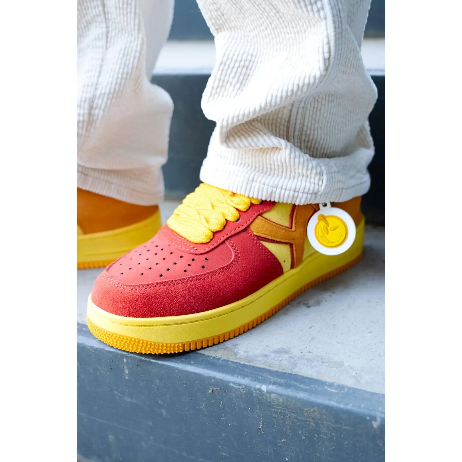 YUMS Mango Sneakers - Red, Orange, and Yellow Suede Streetwear