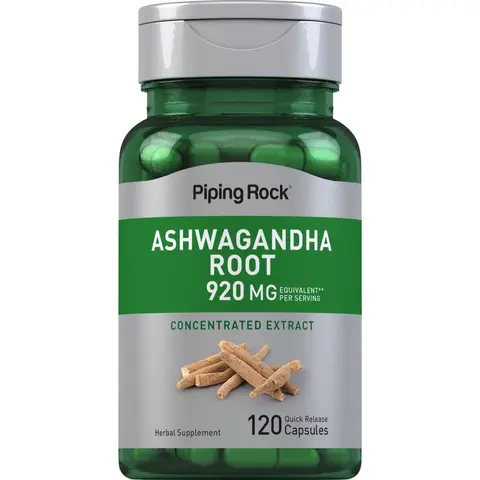 Piping Rock Ashwagandha Supplement | 120 Capsules | Herb Extract for Men and Women | Non-GMO, Gluten Free