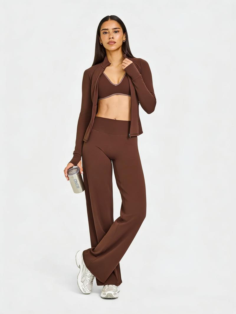 DENFY SoftMotion Straight Leg Bottoms 31" Inseam Fitness Gymwear Women Workout Leggings Gym Sportswear Outdoor Sports Yoga Pants