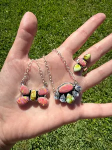 Palomino and Peach Balloon Opal Necklaces or Adjustable Ring