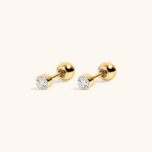 Tiny Crystal Studs in Titanium