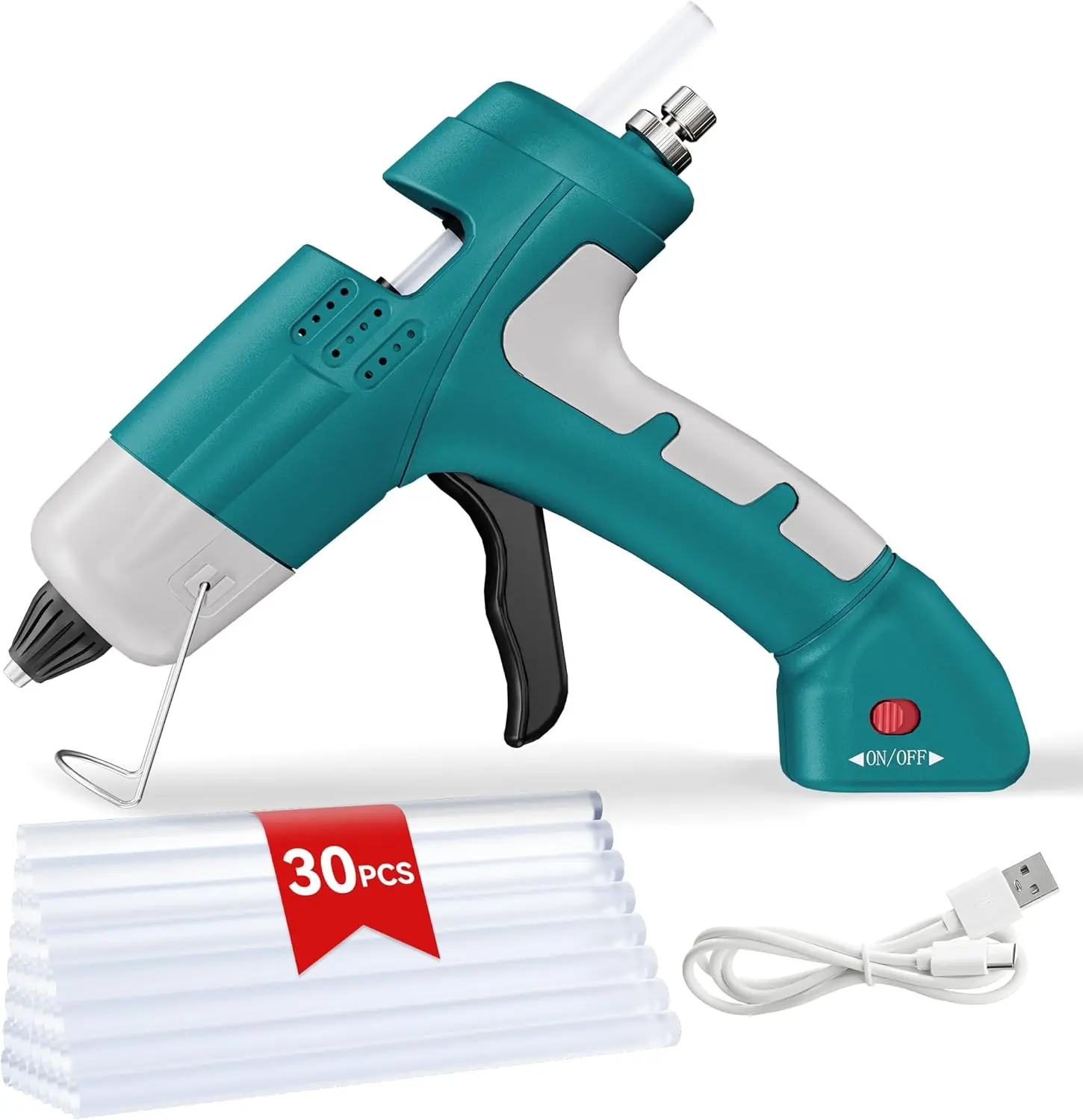 20W Hot Glue Gun Fast Heating Mini Glue Gun and Sticks Set with 7mmX15cmX30 PCS Glue Sticks for DIY&Arts&Crafts Home Repair (Blue).