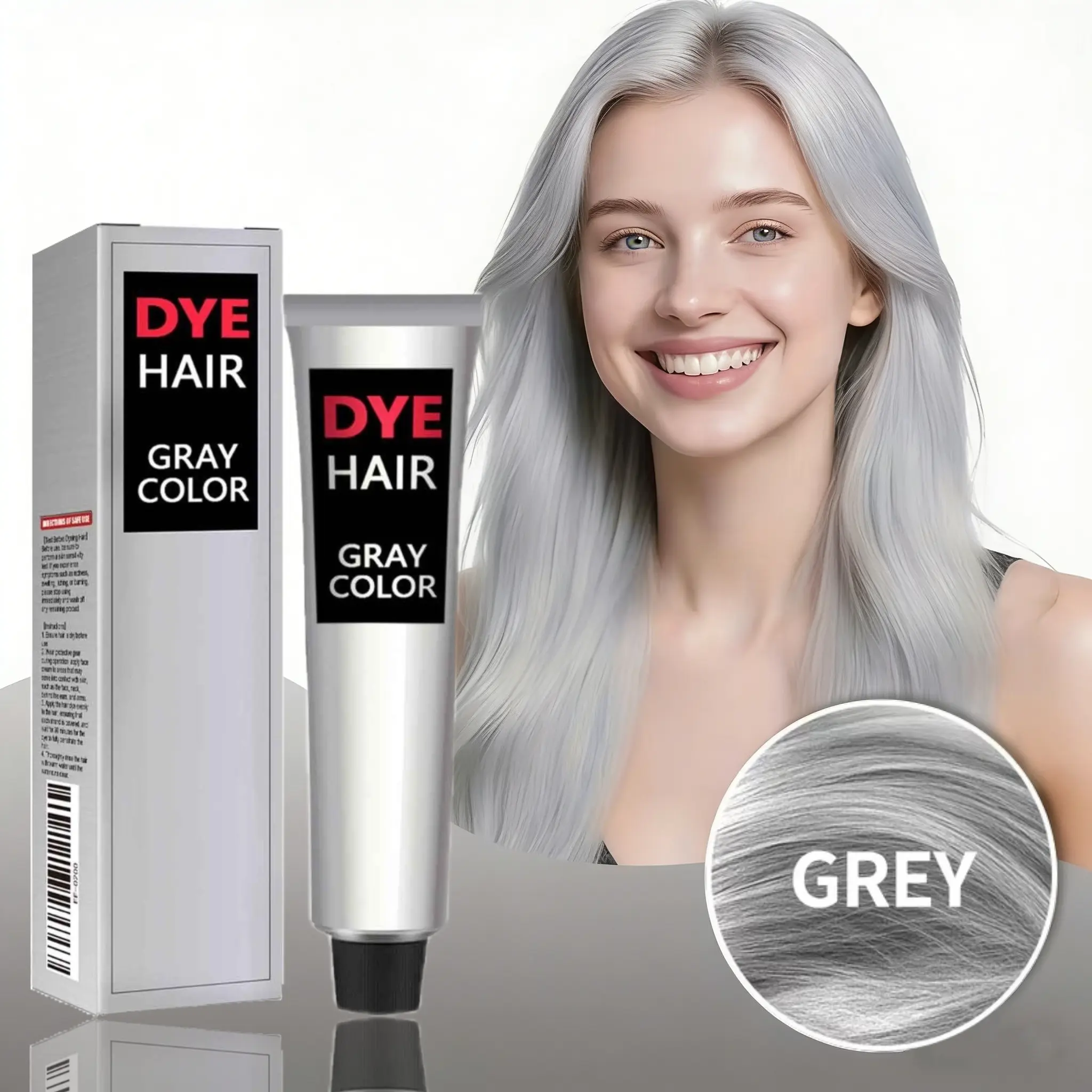 Natural Silvery Hair Dye,Australian Macadamia Plant Silvery-Gray Natural Hair Cream,Stylish Permanent Harmless Dye in Light Gray Silvery Cream,Suitable for All Hair Types,a Unisex Fashionable Dye,Perfect As a Holiday Gift