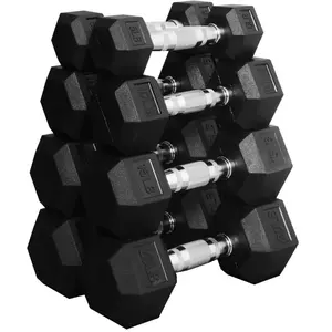 100 LB Dumbbell Set, Pairs of 5 lb, 10 lb, 15 lb, and 20 lb