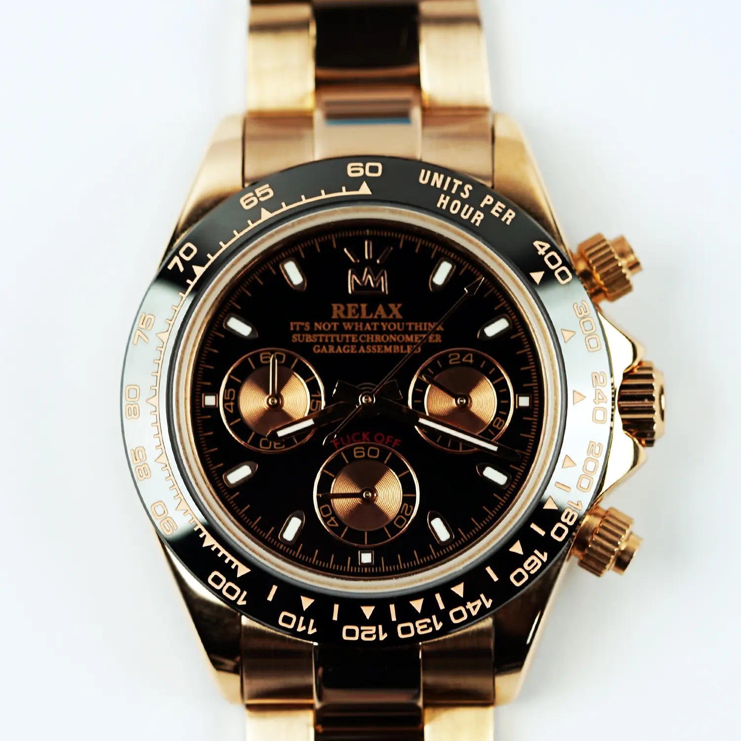 Relax Rose Gold & Black Chronograph