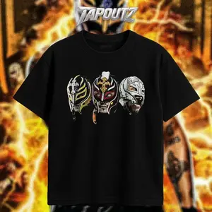 TAPOUTZ Rey Mysterio Graphic T-shirt Booyaka 619 Lucha Libre Legend Wrestling Fan Apparel Heavy Cotton Double Sided DTG Print