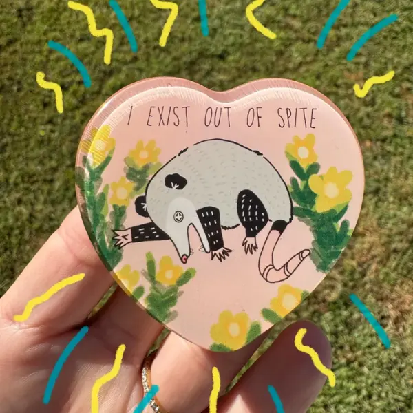 Opossum Phone Grip - Fun Animal Grip Holder, Gift for Opossum Lovers, Gift For Her, pop socket sticky magnetic mount Flower-Shaped Multi-Functional Stand Library Card Magsafe