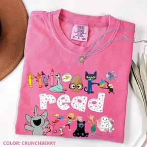 Comfort Colors Read Children's Books Teacher T-Shirt, Teacher Life Shirt, Teacher Appreciation Gift Back To School Cotton Fabric, Gift For Her