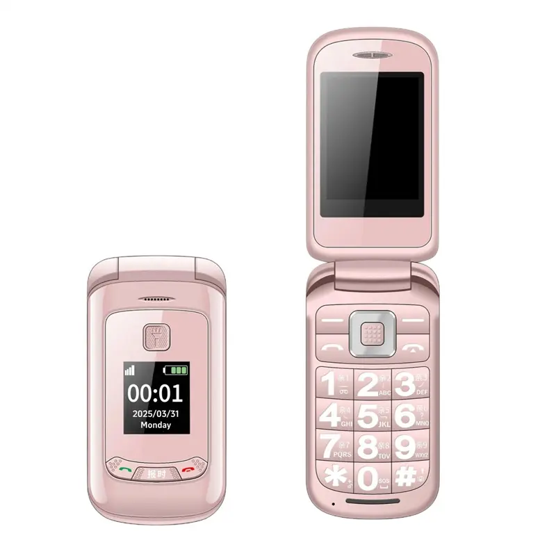 Classic Dual-Screen Folding Cell Phone - Senior-Focused Basic Mobile with Durable Structure, Emergency SOS Button, Physical Keys