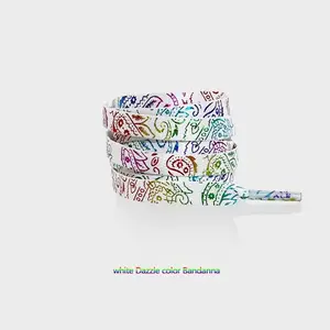 Colorful Luminous Versatile Shoelaces1111 - Easy to Use & Compatible with Most Shoe Types - Dazzle Color Bandanna Design