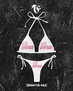 Y2K Dripping Smiley Face Bikini Set - Neon Yellow Melting Smile Trippy Graphic 2-Piece Bathing Suit for Summer Rave & Beach Aesthetic