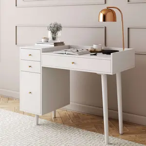 Mid-Century Modern Vanity Desk with Drawers