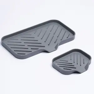Hot Selling Silicone Soap Box, Japanese Style Bathroom Kitchen Drain Pad, Creative Soap Dish Set, Sponge Holder, Toothbrush Rack