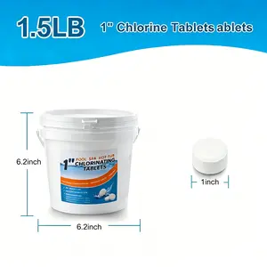 Chlorine Tablets 1" 1.5LB - Must-Have for Pool Spa Hot Tub Water Care Chlorine Tablets 1" 1.5LB - Must-Have for Pool Spa Hot Tub Water Care