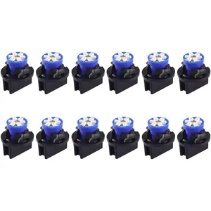 12-Pack Blue T10 194 168 With Twist Lock Socket PC194 PC195 PC161 PC158 Dash Instrument LED Light Bulbs Bright Panel Gauge Cluster Dashboard LED Light Bulbs