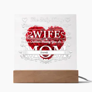 Personalized LED Acrylic Plaque for Wife & Mom – Custom Name Gift