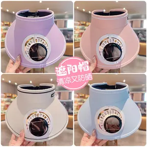 Solar Rechargeable Fan Cap Sweet Dopamine Color Empty Top Cap Outdoor Face Covering UV Sunscreen USB Fan Cap