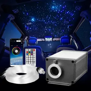 VEVOR Starlight Headliner Kit, 450 pcs 0.03 in 9.8 ft, 16W Twinkle Fiber Optic Star Ceiling Lights for Car, Bluetooth APP, Remote Control, Sound Activated, RGBW Light Engine, for Home Bed Room Decor