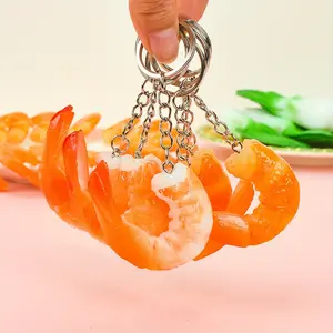 Quirky Simulated Shrimp Keychain - 1/20pcs Novelty Prawn Tail Charm for Bags & Accessories - Christmas Day Gift Idea