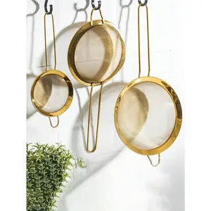 3pcs/Set Household Kitchen Milk Tea, Honey, Soy Milk Ultra-Fine Sugar Sifter Handheld Flour Sieve, Kitchen Strainer Set With Fine Mesh, Essential Kitchen Tools And Accessories, Kitchen Gadgets Gift For Home Chefs, Space-Saving Kitchen Organizer,