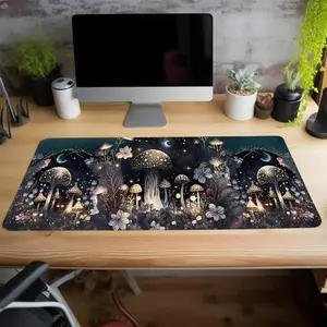 Mystical Mushroom Forest Extended Mouse Pad | Fantasy Cottagecore Desk Mat | Non-Slip Large Gaming Pad for Nature Lovers #MysticalMushroom #FantasyForest #CottagecoreAesthetic #DarkFloralGamingPad #EnchantedNight