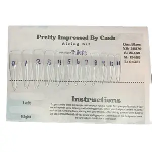 Pretty Impressed By Cash Sizing Kit for Press on Nails - ALL Nail Shapes- Includes XS to L Sizes - Easy Instructions
