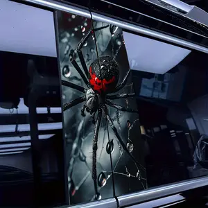 2pcss Set Of Spider Pattern Car Stickers: 2pcss Set - Waterproof, Scratch Resistant, Suitable For All Vehicle Models - All Vehicle Accessories And Holiday Decorations, Suitable For Laptops reflective car sticker windshield protective