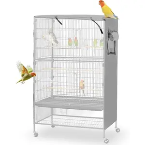 Bird Cage Cover, Large Birds Cage Covers for Night, Birds Cover for Cage with Adjustable Front Curtain, Blackout & Breathable Birdcage Covers for Parrot, Small Animals(Not Include Bird Cage)