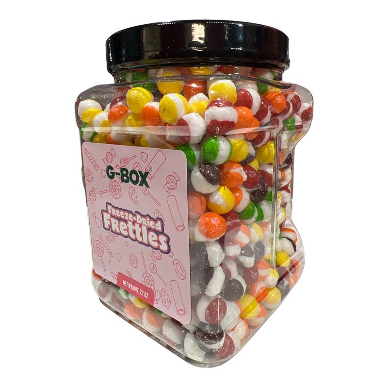 G-Box Freeze Dried Frettles Original Flavor in Jar Container 22oz  Freeze Dried Candy Crunchy Rainbow Candy