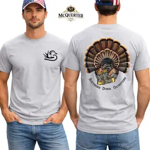 Turkey Hunting Shirt, Wild Turkey Graphic Tee, Gobbler Back Print Hunting Apparel, Spring Hunter Gift for Outdoor Turkey Hunting Men and Women.