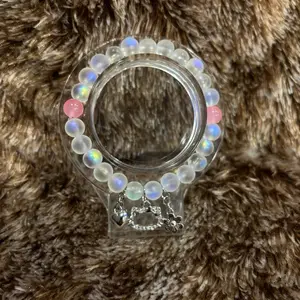 Clear Pink Kitty Charm Bracelet
