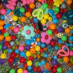 Confetti Bloom Fun Colorful Bead Mix for DIY Crafting and Jewelry Making - Assorted Shapes and Sizes